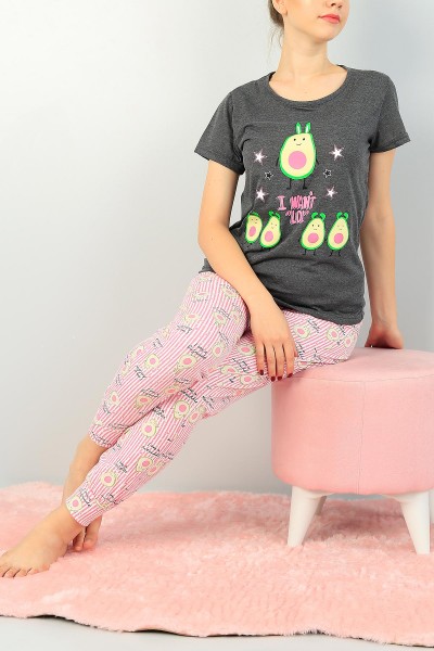 Renkli Baskılı Bayan Pijama Takımı 73630
