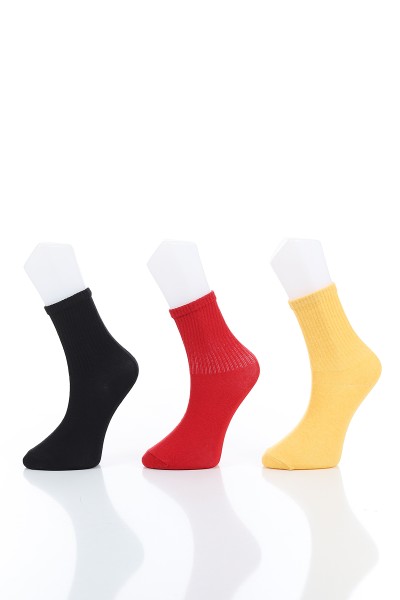 Renkli Bayan Üçlü Soket Çorap 154692