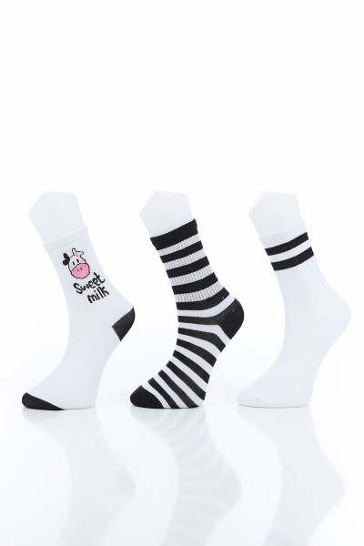 Renkli Bayan Üçlü Soket Çorap 154704