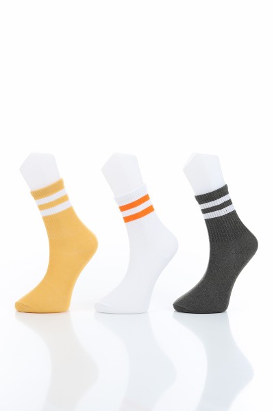 Renkli Bayan Üçlü Soket Çorap 154706