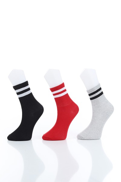 Renkli Bayan Üçlü Soket Çorap 154707