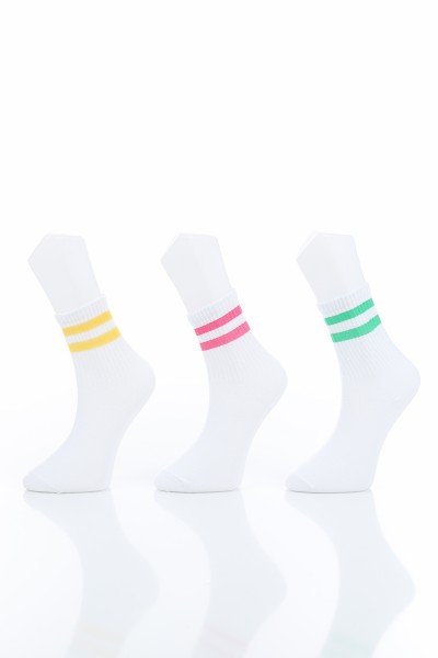 Renkli Bayan Üçlü Soket Çorap 154708