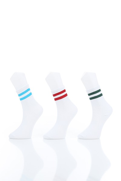 Renkli Bayan Üçlü Soket Çorap 154709