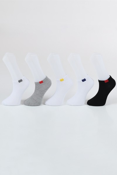 Renkli Beşli Patik Çorap 85038