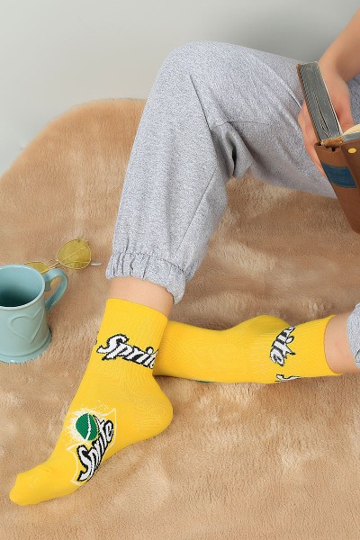 Renkli Desenli Bayan Soket Çorap 67032