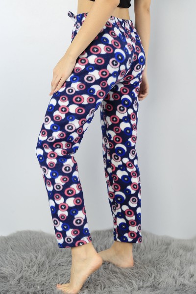 Renkli Desenli Polarlı Pijama Altı 53473