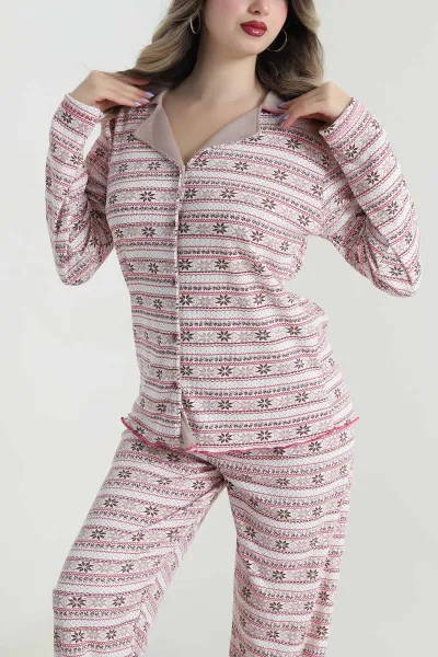 Renkli Düğmeli Berlin Kadın Pijama Takımı 494682