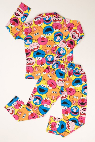 Renkli Düğmeli Kız Çocuk Pijama Takımı 79812