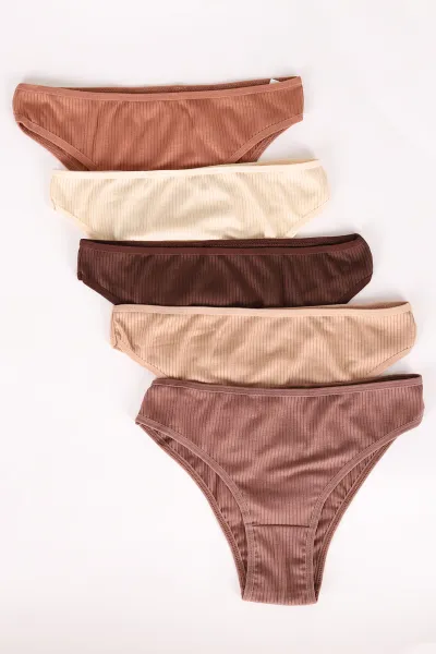 Renkli Fitilli Beşli Kadın Tanga Külot 481597