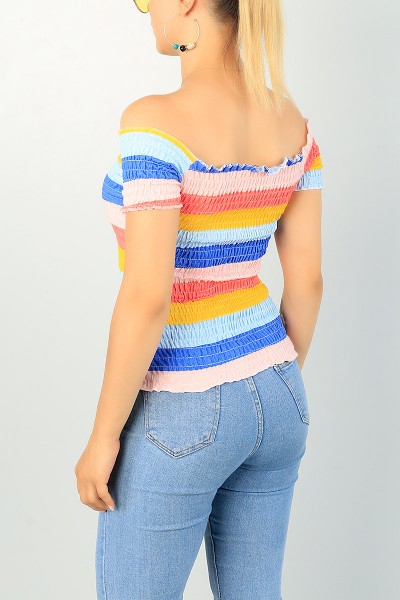 Renkli Gipeli Tasarım Madonna Bluz 71708
