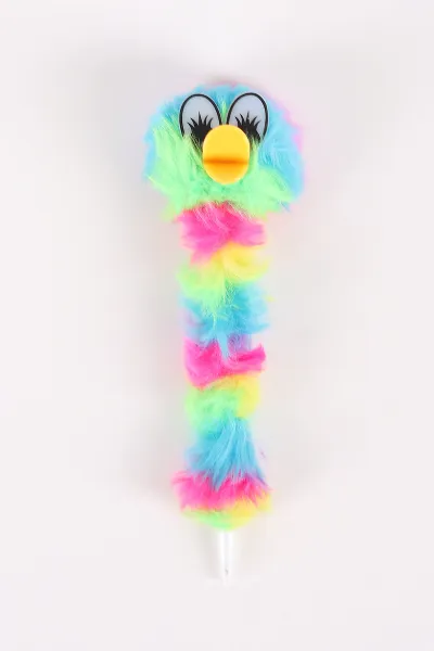 Renkli İbiş Emoji Tüylü Hediyelik Tükenmez Kalem 457429