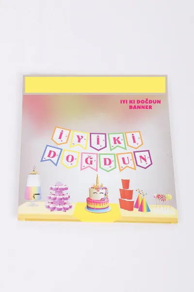 Renkli İyi Ki Doğdun Yazılı Banner 401328