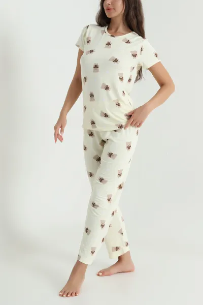 Renkli Milan Kadın Pijama Takımı 466499