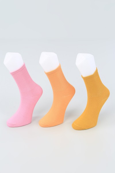 Renkli Parfümlü Üçlü Pamuk Çorap 52966