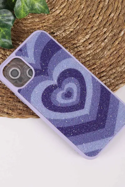 Renkli TeknoCase İPhone 11 Uyumlu Sweet Diamond Case Serisi Desenli Lens Hediyeli Sert Silikon Telefon Kılıfı 450104