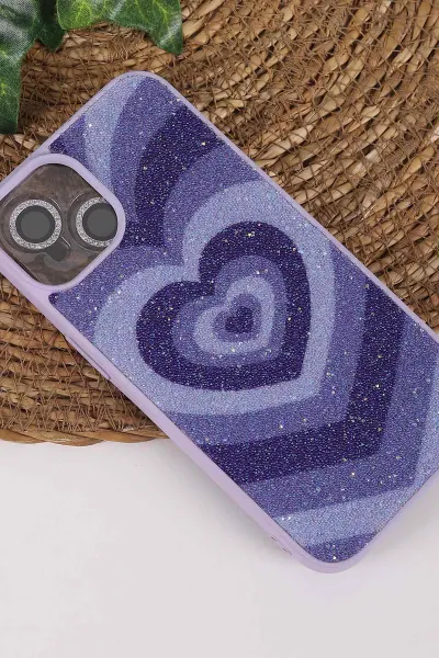 Renkli TeknoCase İPhone 13 Uyumlu Sweet Diamond Case Serisi Desenli Lens Hediyeli Sert Silikon Telefon Kılıfı 450111