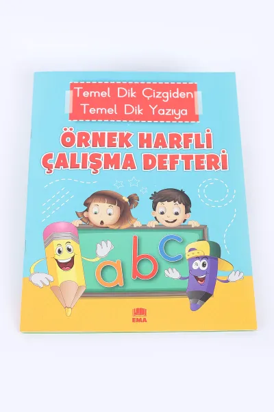 Renkli Temel Dik Çizgiden Temel Dik Yazıya Örnek Harfli Güzel Yazı Çalışma Defteri 384923