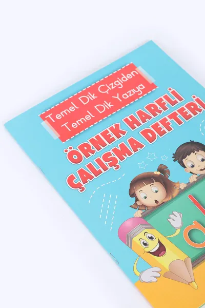 Renkli Temel Dik Çizgiden Temel Dik Yazıya Örnek Harfli Güzel Yazı Çalışma Defteri 384923