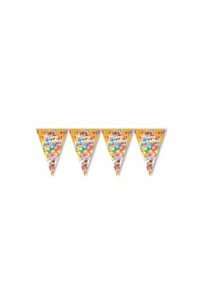 Renkli Üçgen Flama Happy Birthday 301585
