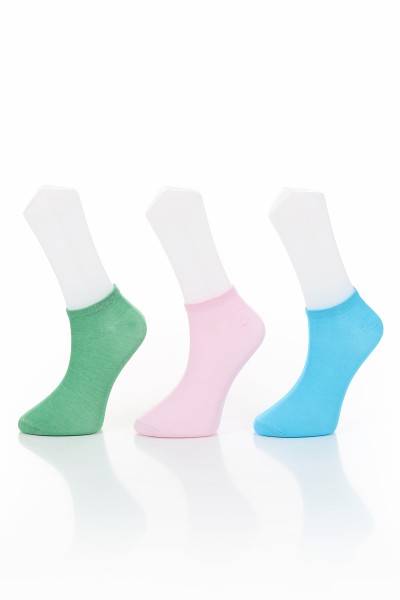 Renkli Üçlü Patik Çorap 132805