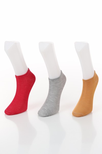 Renkli Üçlü Patik Çorap 132806