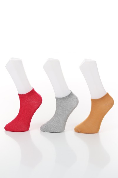 Renkli Üçlü Patik Çorap 132806