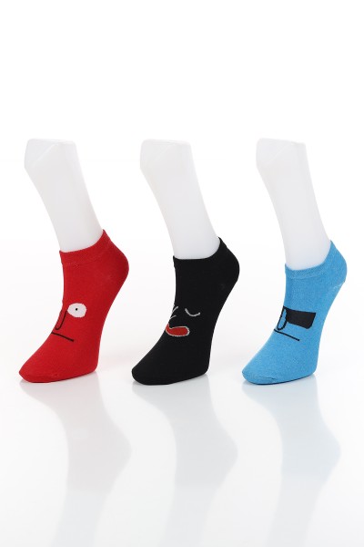 Renkli Üçlü Patik Çorap 132822