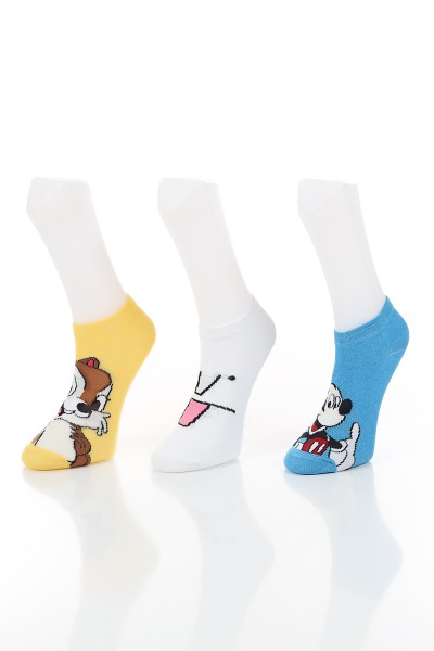 Renkli Üçlü Patik Çorap 132825