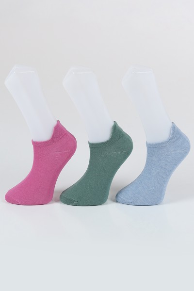Renkli Üçlü Patik Çorap 85069