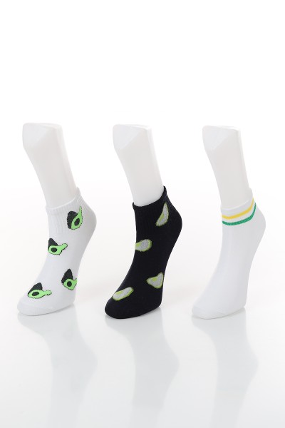 Renkli Üçlü Soket Çorap 132785