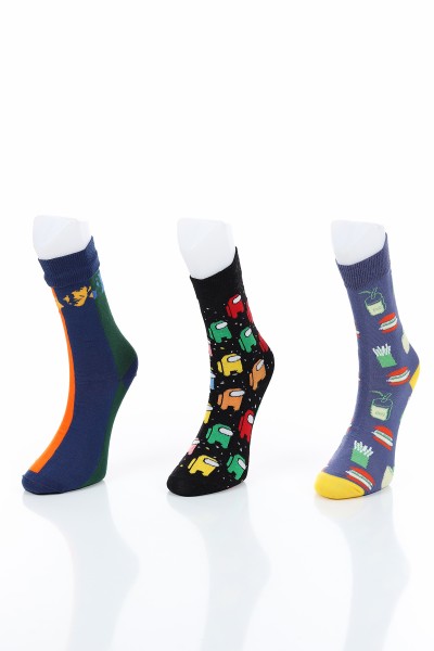 Renkli Üçlü Soket Çorap 142271