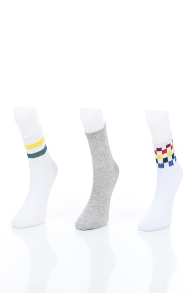 Renkli Üçlü Soket Çorap 142296