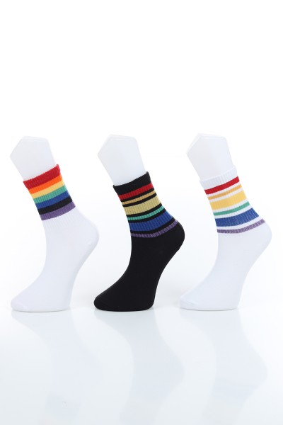 Renkli Üçlü Soket Çorap 168350