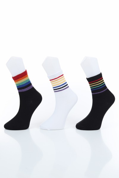 Renkli Üçlü Soket Çorap 168417