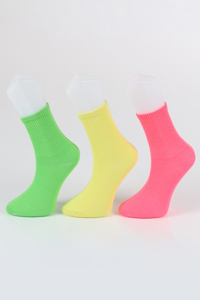 Renkli Üçlü Soket Çorap 85091