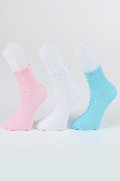 Renkli Üçlü Soket Çorap 85093
