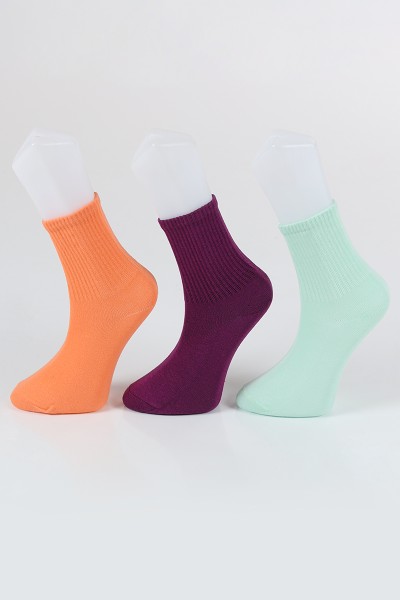 Renkli Üçlü Soket Çorap 85094