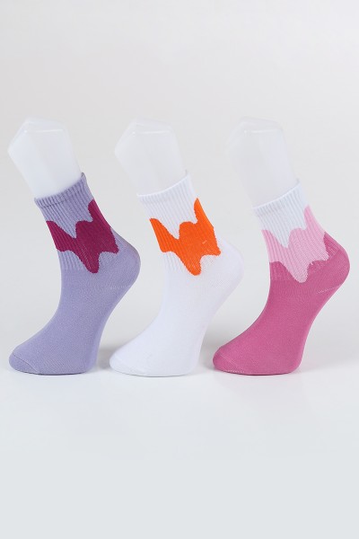 Renkli Üçlü Soket Çorap 85181