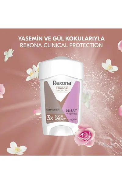 Rexona Clinical Protection Kadın Stick Deodorant Confidence 3x Güçlü Koruma 45 ml 357370