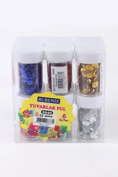 Rubenis 12'li Karışık Renk Yuvarlak Pul 409764