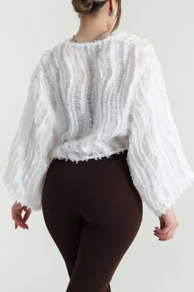 Saçaklı Kimono Kadın Bluz 467013