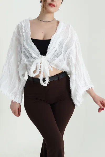 Saçaklı Kimono Kadın Bluz 467013