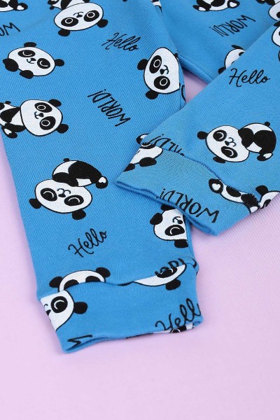 Saks Mavisi (1-3 Yaş) Panda Baskılı Erkek Çocuk Takım 148336