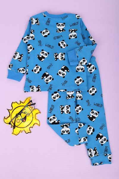 Saks Mavisi (1-3 Yaş) Panda Baskılı Erkek Çocuk Takım 148336