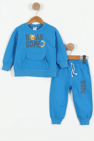 saks-mavisi-1-4-yas-roar-some-baskili-kanguru-cepli-2-ip-erkek-cocuk-takim-428600