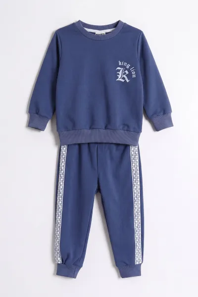 Saks Mavisi (1-5 Yaş)    Baskılı 2 İp Erkek Çocuk Mevsimlik Takım 486526