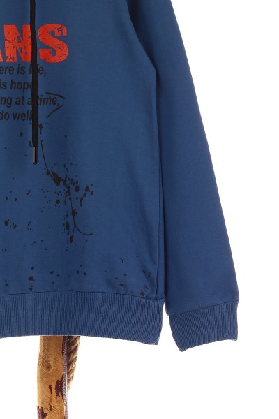 Saks Mavisi (13-16 Yaş) Fans Baskılı Kapüşonlu İki İp Erkek Çocuk Sweat 151706