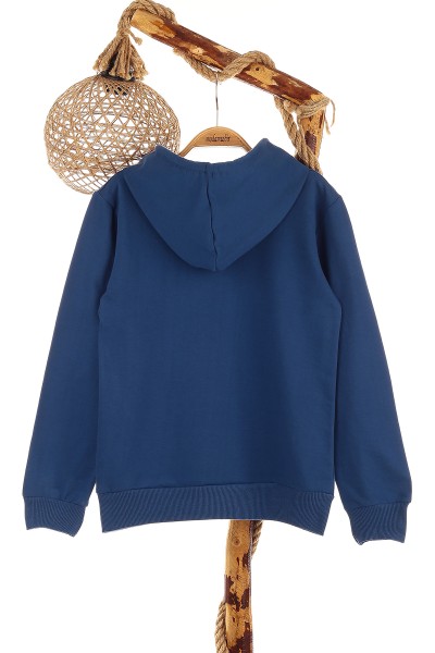 Saks Mavisi (13-16 Yaş) Fans Baskılı Kapüşonlu İki İp Erkek Çocuk Sweat 151706