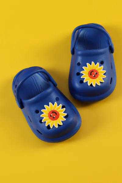 Saks Mavisi (19-24) Figürlü Eva Bebe Terlik & Sandalet 267830