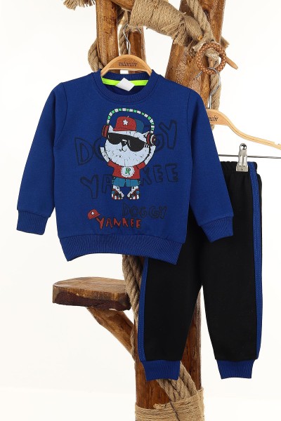 saks-mavisi-2-5-yas-doggy-yankee-baskili-iki-ip-erkek-cocuk-takim-147609